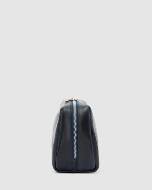 Otto  Dopp Kit Blue - Leather Toiletry Bag - Republic of Florence