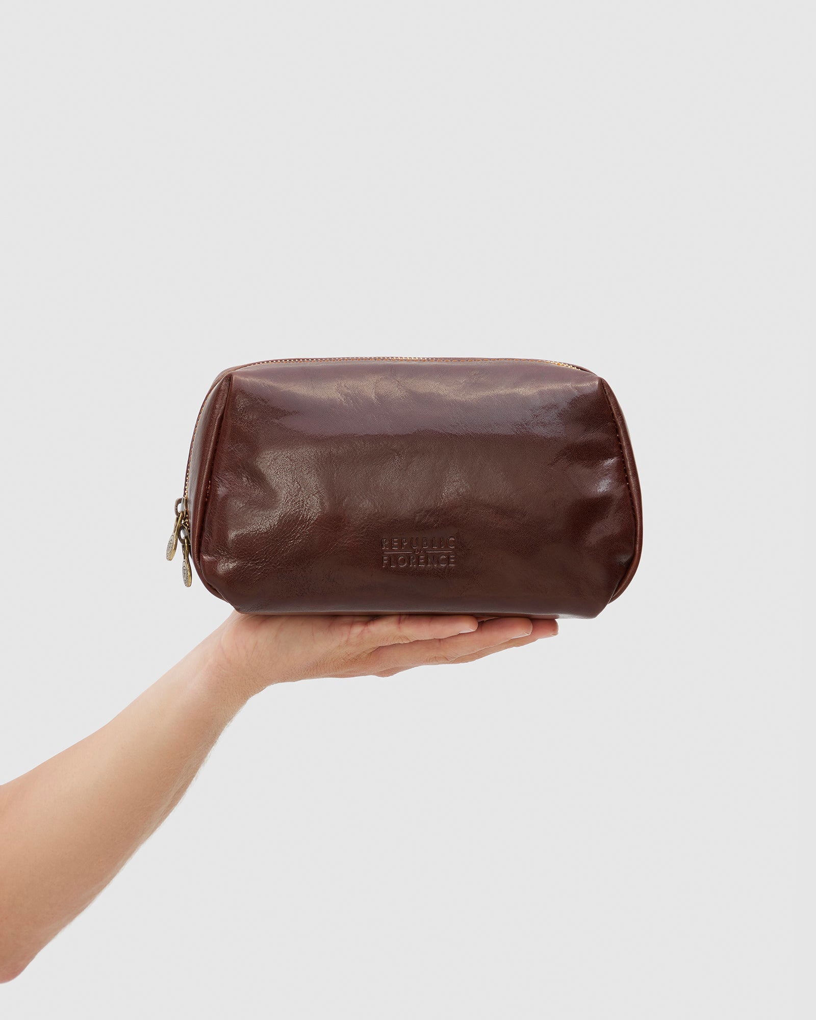 Otto Dopp Kit Brown - Leather Toiletry Bag - Republic of Florence