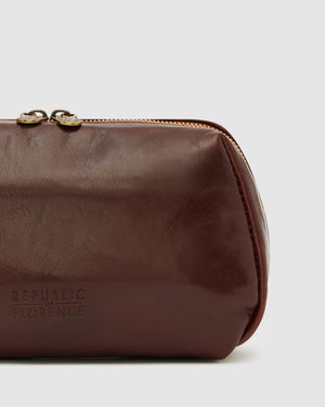 Otto Dopp Kit Brown - Leather Toiletry Bag - Republic of Florence
