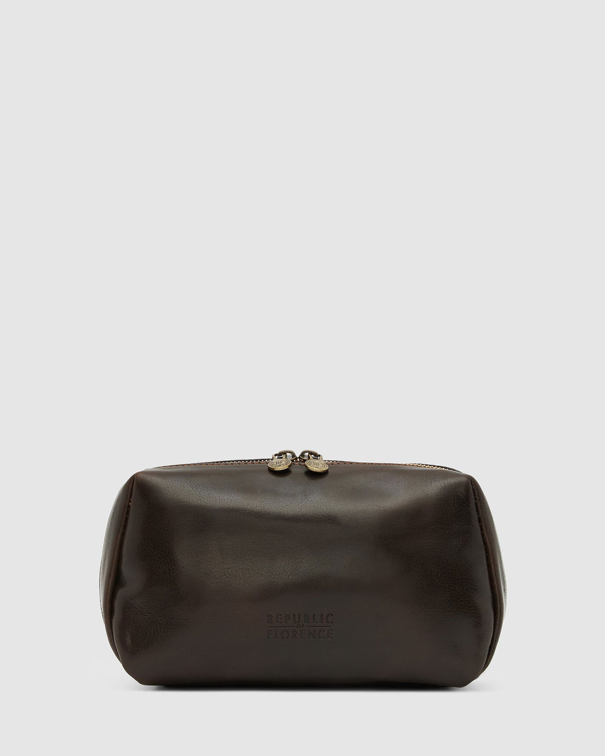 Otto Dopp Kit Chocolate - Leather Toiletry Bag - Republic of Florence