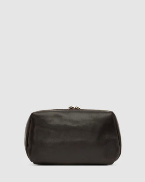 Otto Dopp Kit Chocolate - Leather Toiletry Bag - Republic of Florence