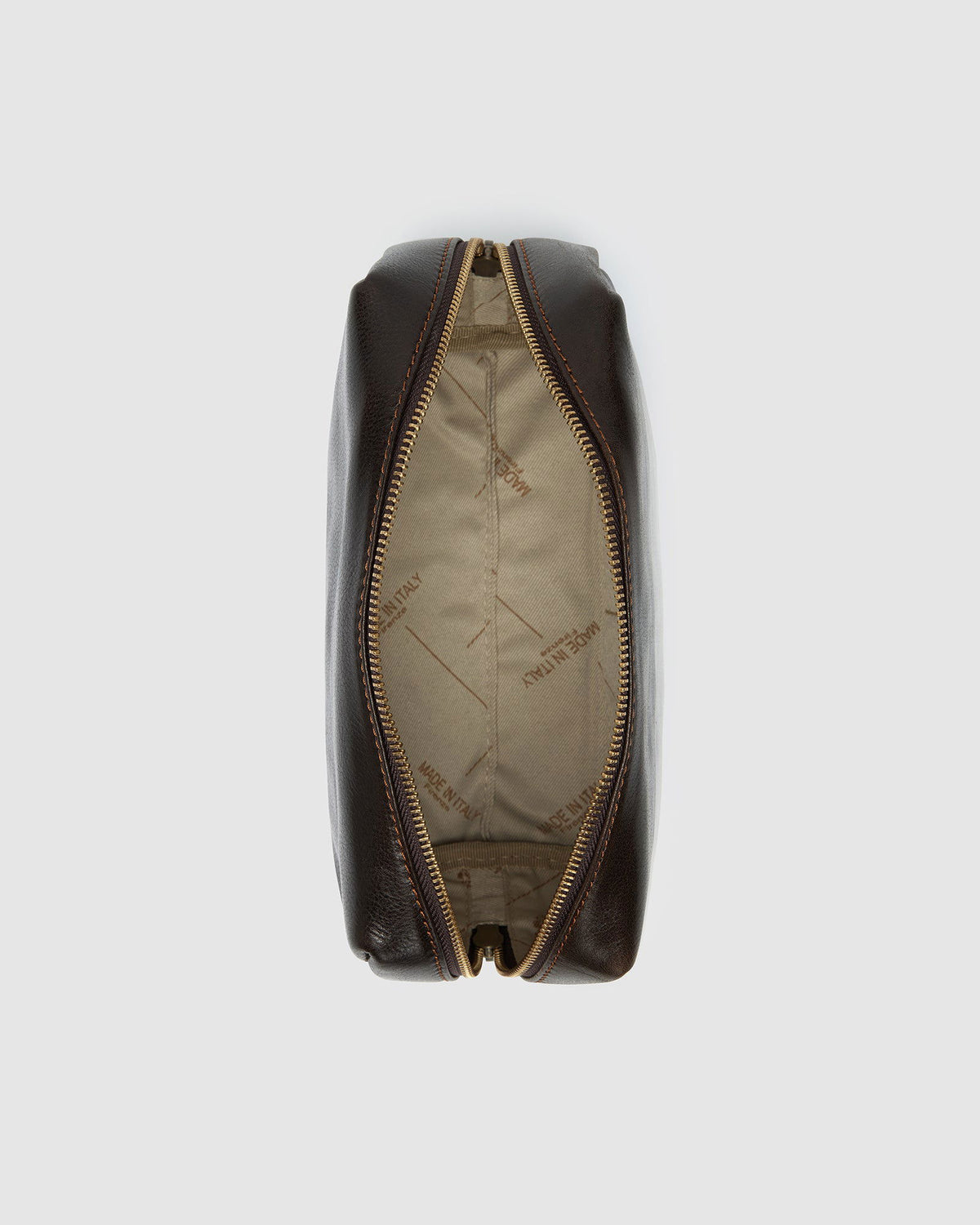 Otto Dopp Kit Chocolate - Leather Toiletry Bag - Republic of Florence