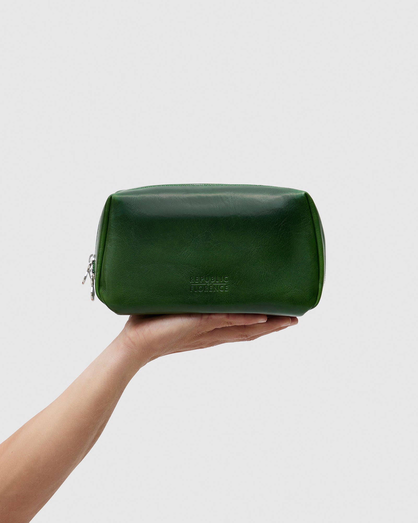 Otto Dopp Kit Green - Leather Toiletry Bag - Republic of Florence