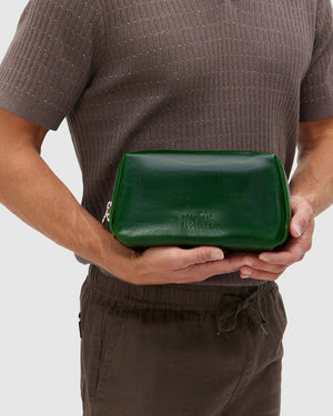Otto Dopp Kit Green - Leather Toiletry Bag - Republic of Florence