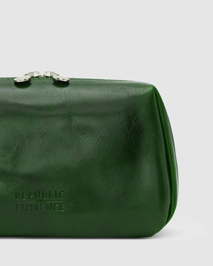 Otto Dopp Kit Green - Leather Toiletry Bag - Republic of Florence
