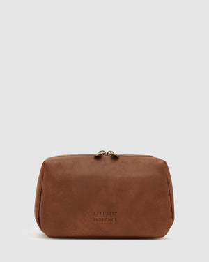 Otto Dopp Kit Matt Brown - Leather Toiletry Bag - Republic of Florence