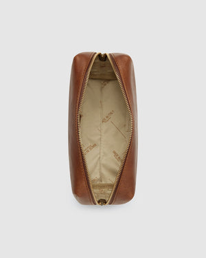 Otto Dopp Kit Matt Brown - Leather Toiletry Bag - Republic of Florence