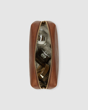 Otto Dopp Kit Matt Brown - Leather Toiletry Bag - Republic of Florence