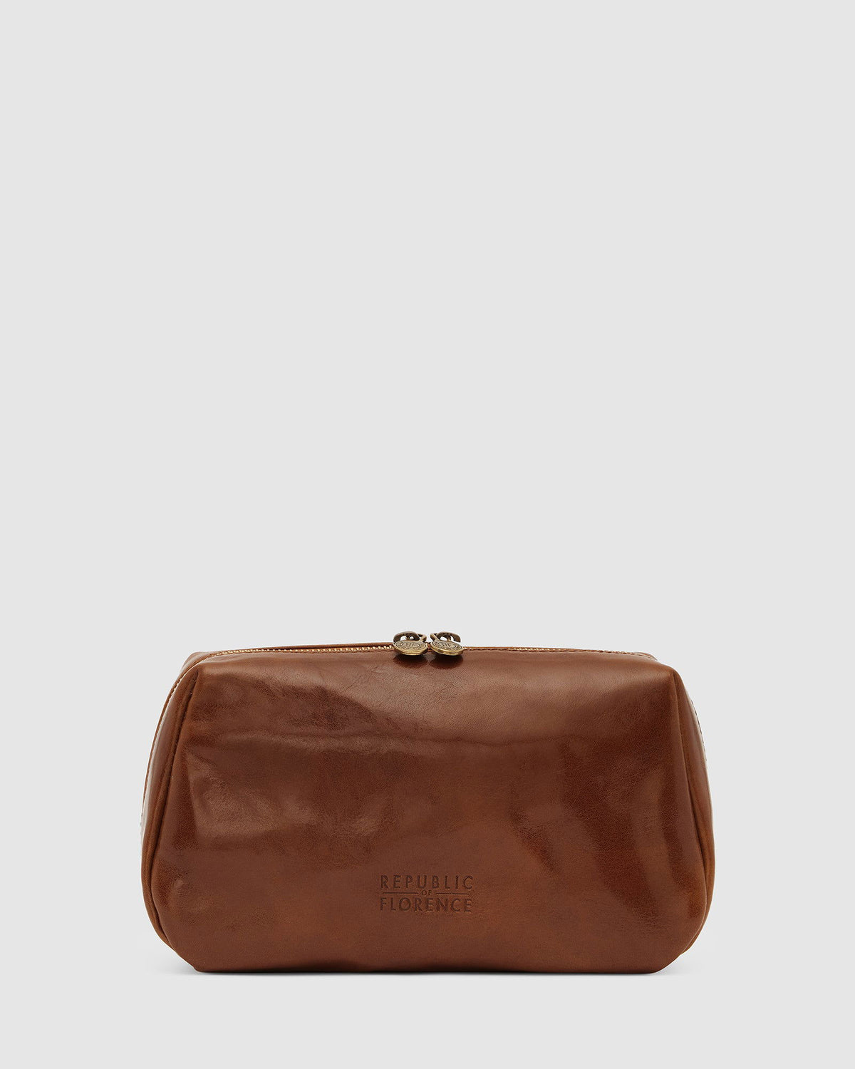Otto Dopp Kit Tan - Leather Toiletry Bag - Republic of Florence