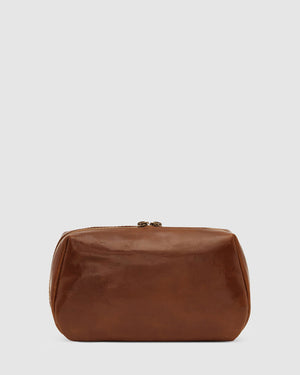 Otto Dopp Kit Tan - Leather Toiletry Bag - Republic of Florence