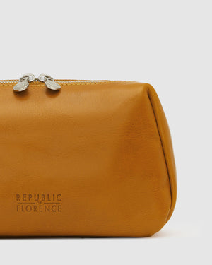 Otto Dopp Kit Yellow - Leather Toiletry Bag - Republic of Florence