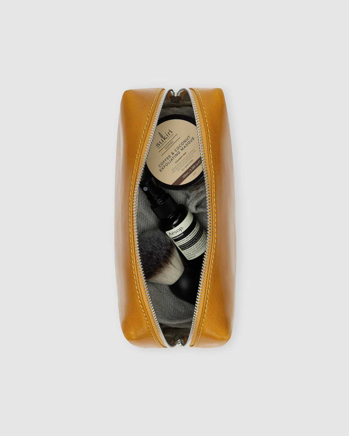 Otto Dopp Kit Yellow - Leather Toiletry Bag - Republic of Florence