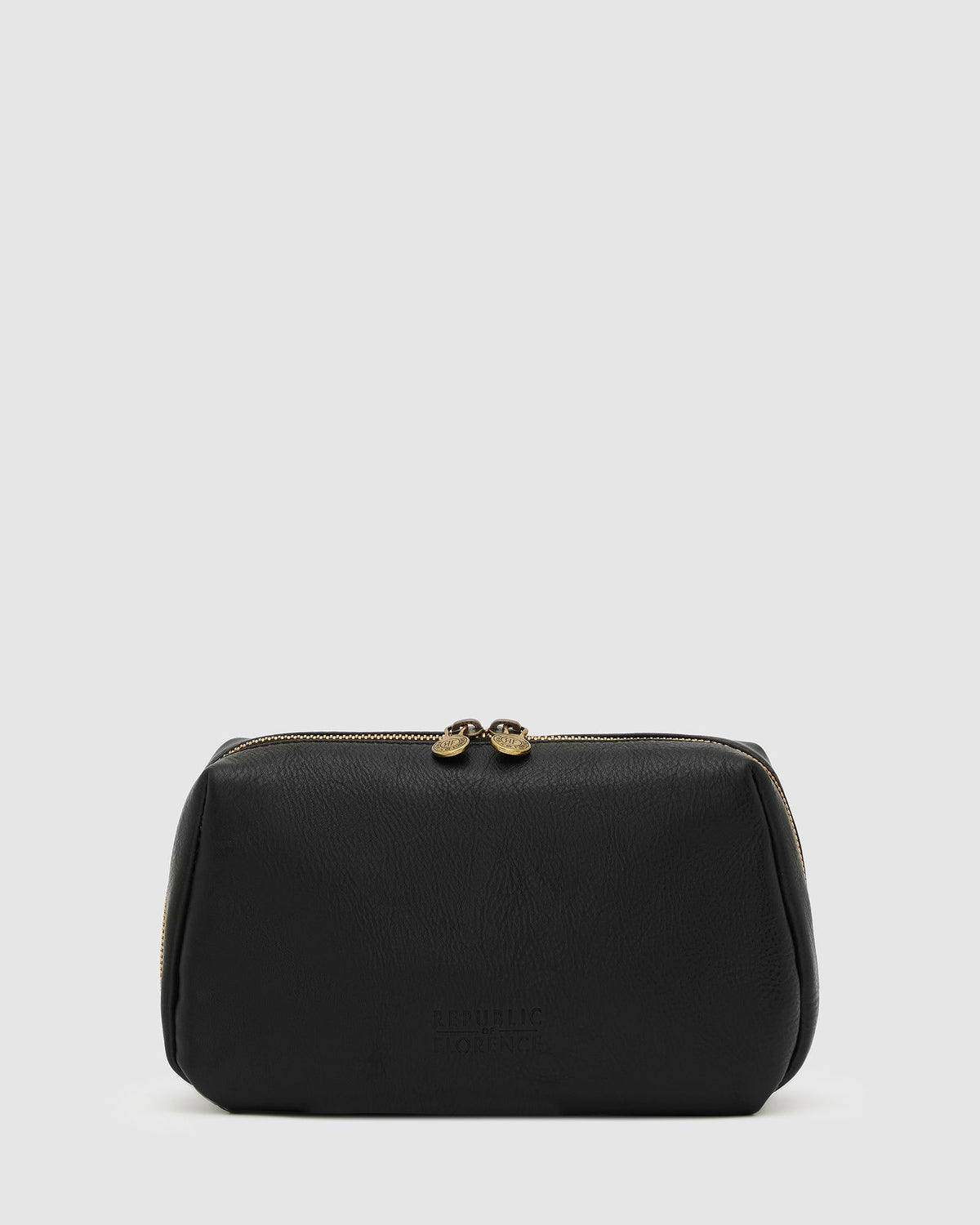 Otto Matt Black - Leather Toiletry Bag - Republic of Florence