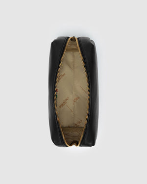 Otto Matt Black - Leather Toiletry Bag - Republic of Florence