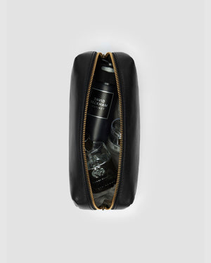 Otto Matt Black - Leather Toiletry Bag - Republic of Florence