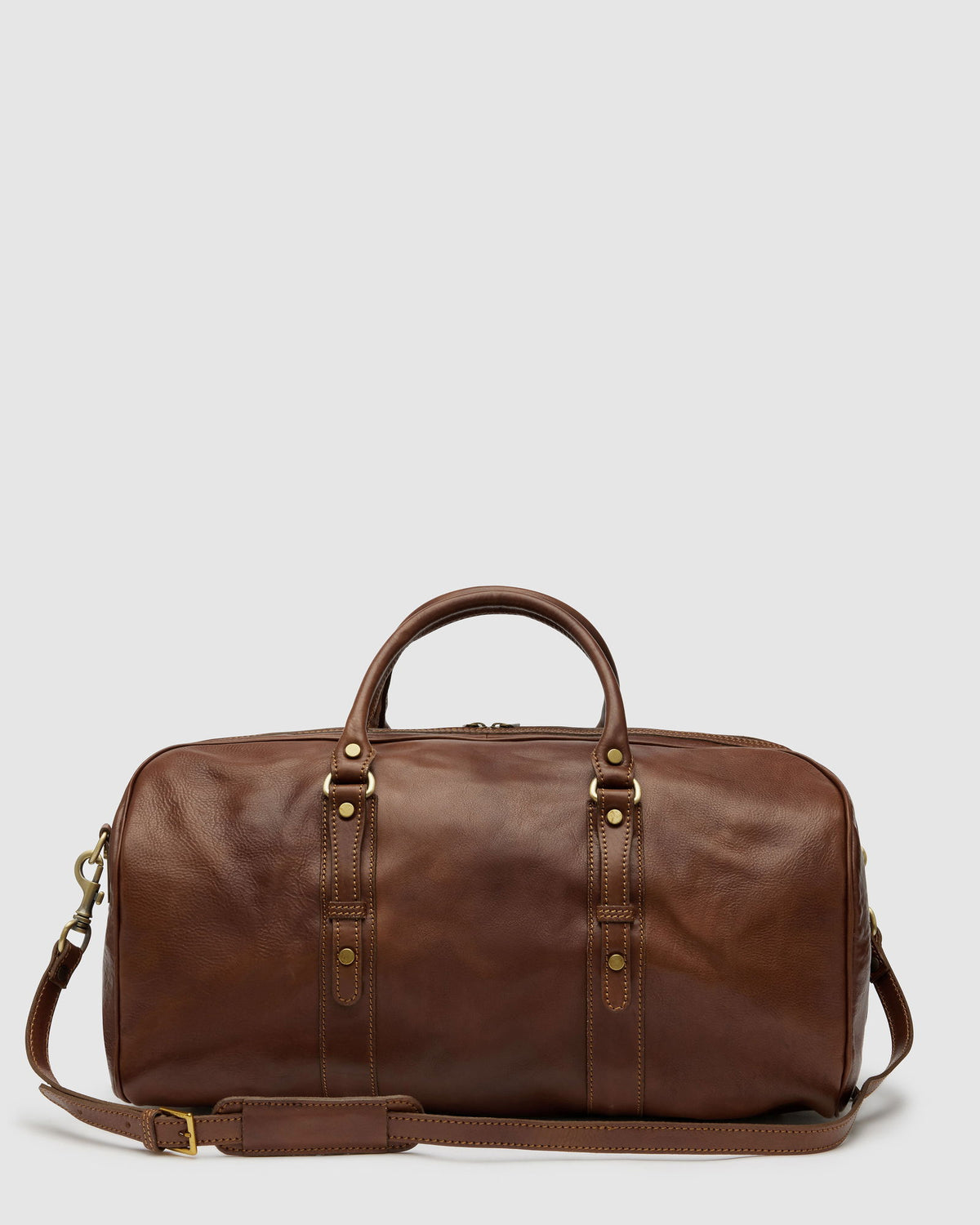 Polo Medium Brown - Leather Duffle Bag - Republic of Florence
