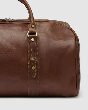 Polo Medium Brown - Leather Duffle Bag - Republic of Florence