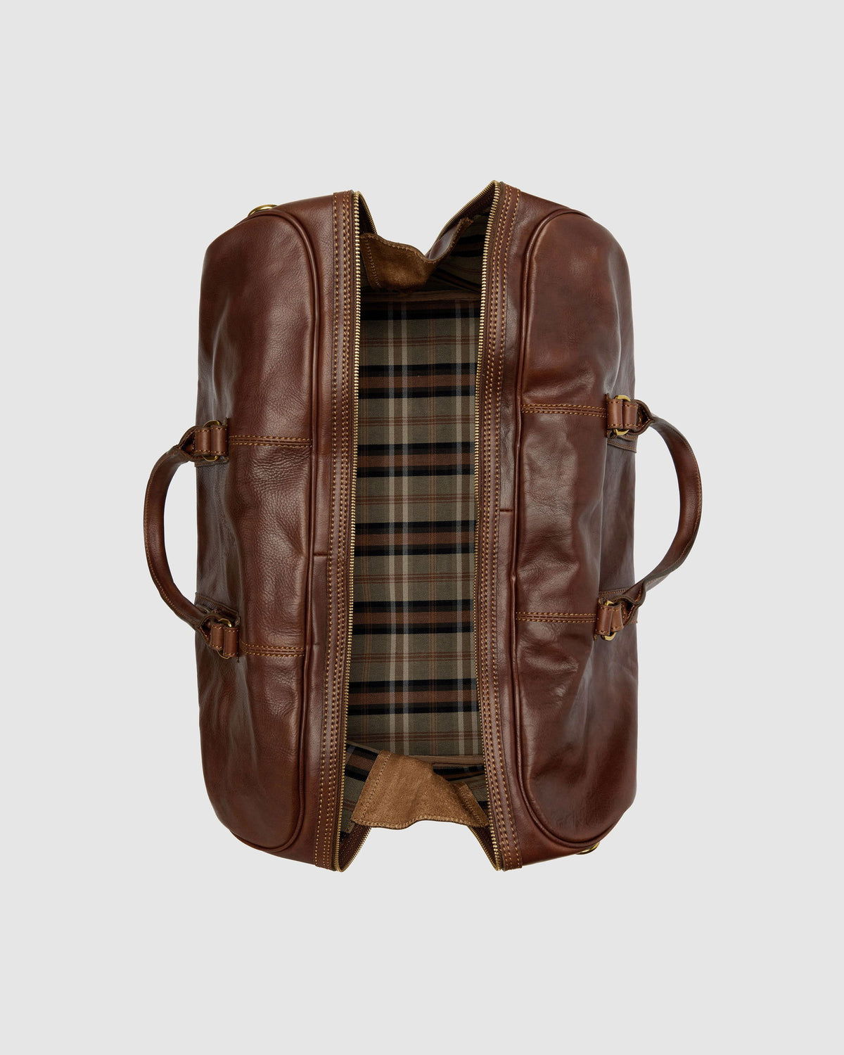 Polo Medium Brown - Leather Duffle Bag - Republic of Florence