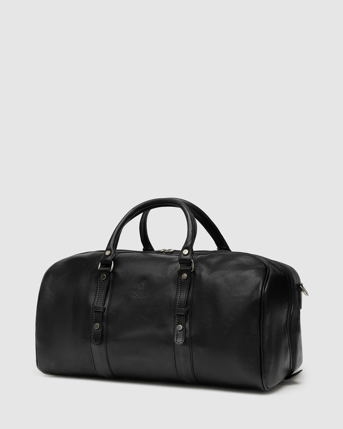 Polo Medium Matt Black - Leather Duffle Bag - Republic of Florence