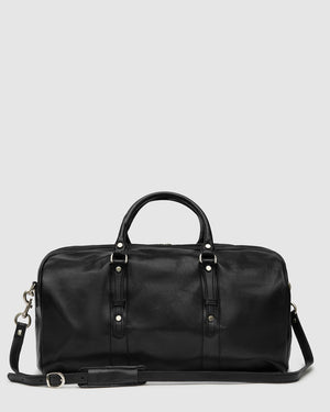 Polo Medium Matt Black - Leather Duffle Bag - Republic of Florence