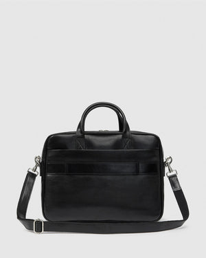 Pretoria Black - Leather Laptop Briefcase - Republic of Florence