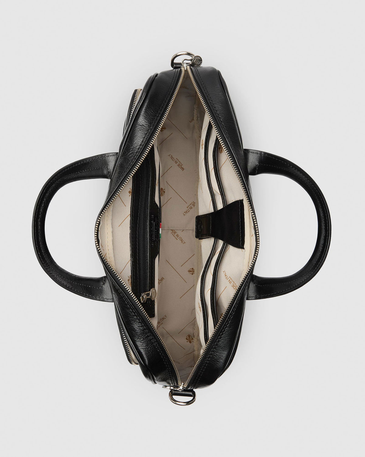 Pretoria Black - Leather Laptop Briefcase - Republic of Florence