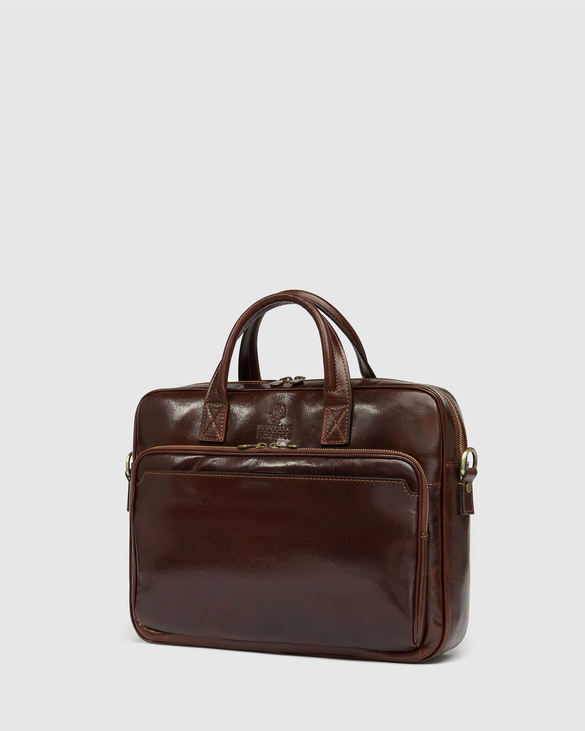 Pretoria Brown - Leather Laptop Briefcase - Republic of Florence
