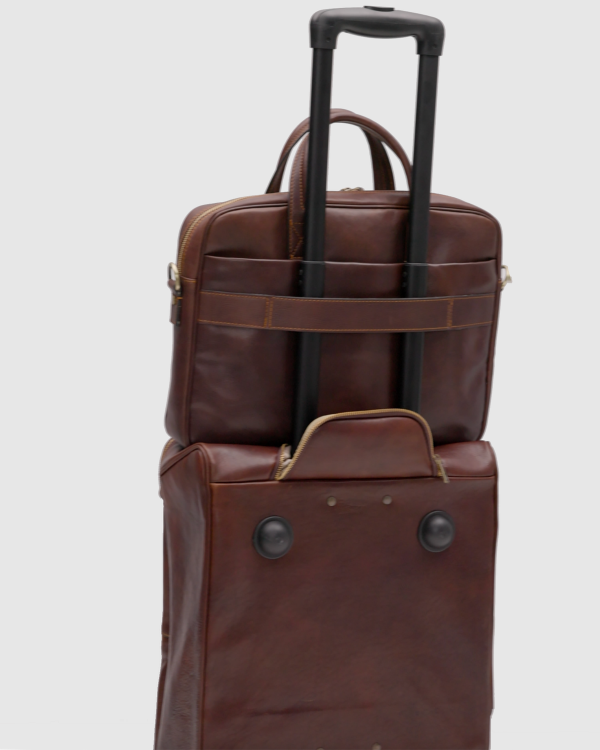Pretoria Brown - Leather Laptop Briefcase - Republic of Florence