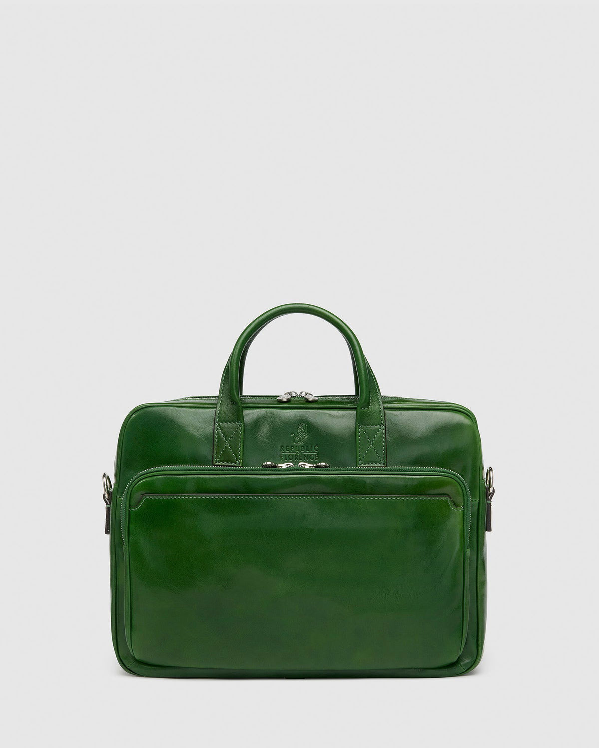 Pretoria Green Leather Laptop Briefcase