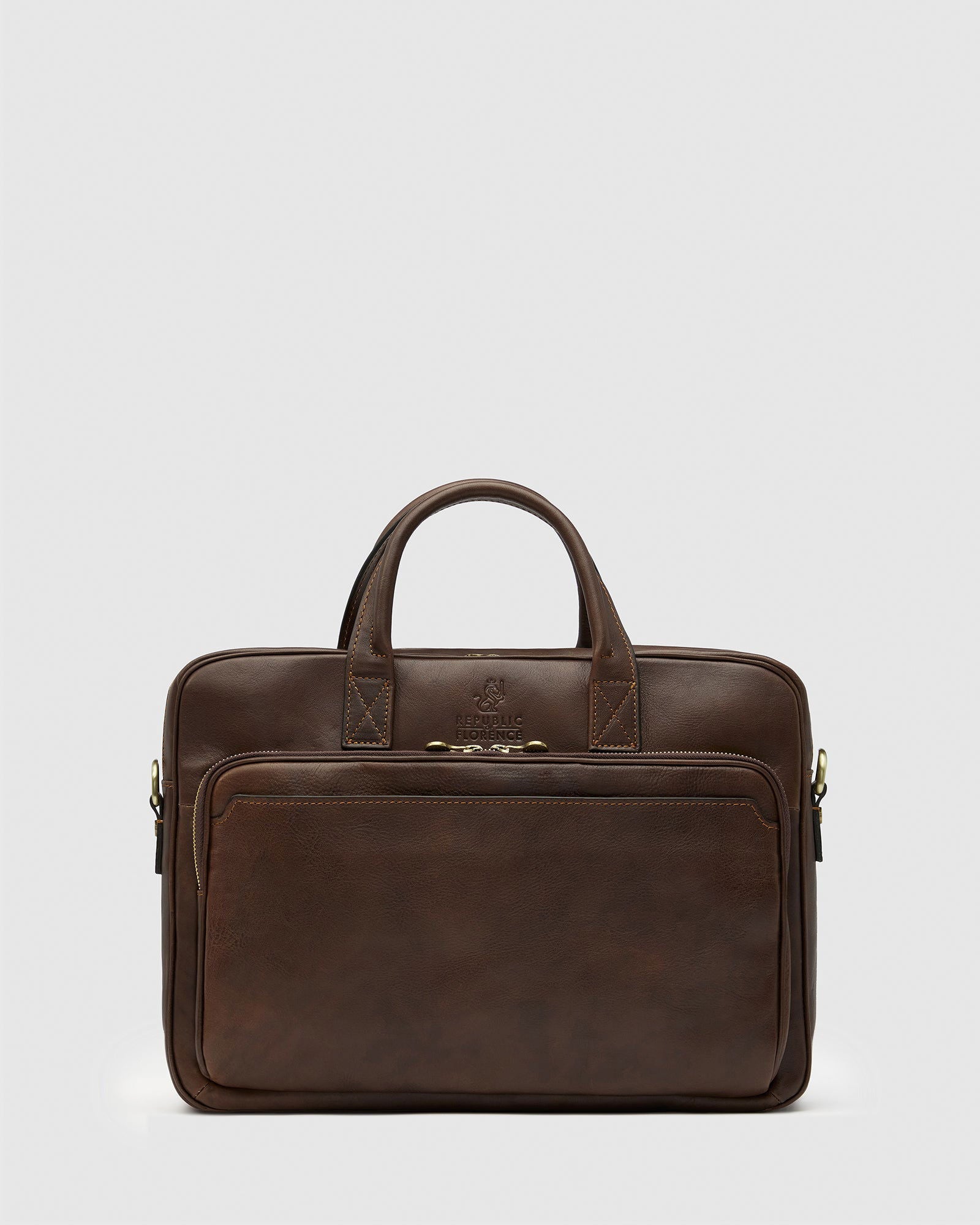 Pretoria Matt Chocolate - Leather Laptop Briefcase - Republic of Florence