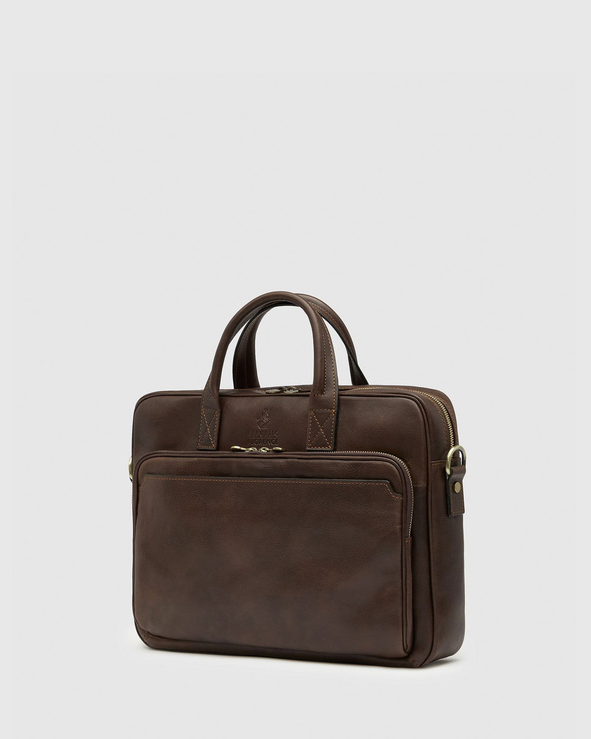 Pretoria Matt Chocolate - Leather Laptop Briefcase - Republic of Florence