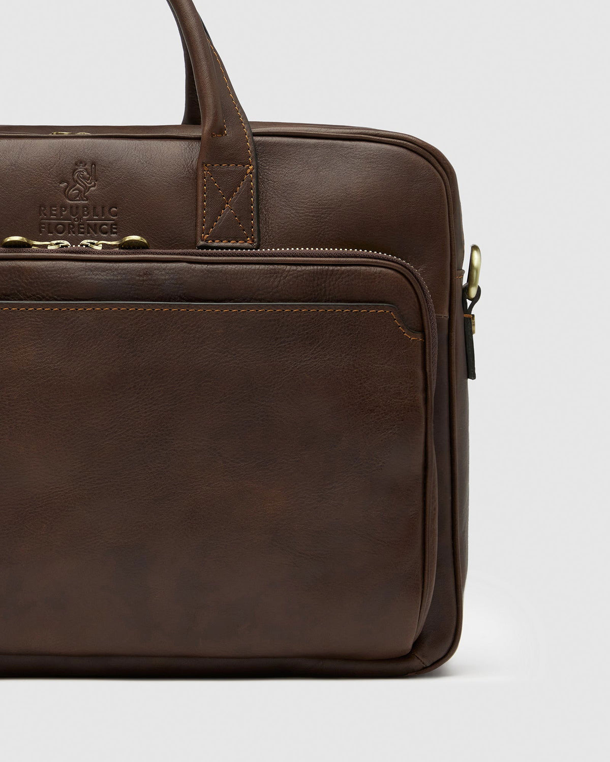Pretoria Matt Chocolate - Leather Laptop Briefcase - Republic of Florence