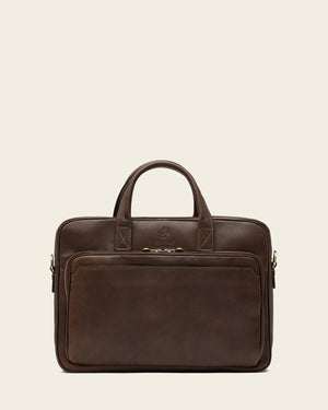 Pretoria Espresso - 15" Leather Laptop Briefcase