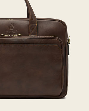 Pretoria Espresso - 15" Leather Laptop Briefcase