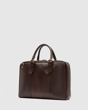 Madrid Espresso - 16" Leather Briefcase