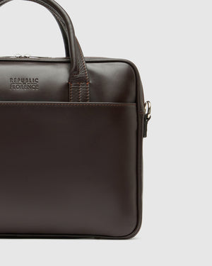 Glasgow Deluxe Chocolate - Leather Briefcase 13" laptops