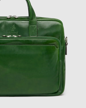 Pretoria Green - Leather Laptop Briefcase