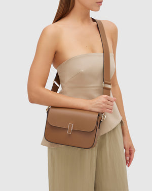 Camilla Tan - Leather Crossbody Bag