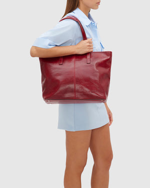 Beatrice Rosso - Leather Work Tote