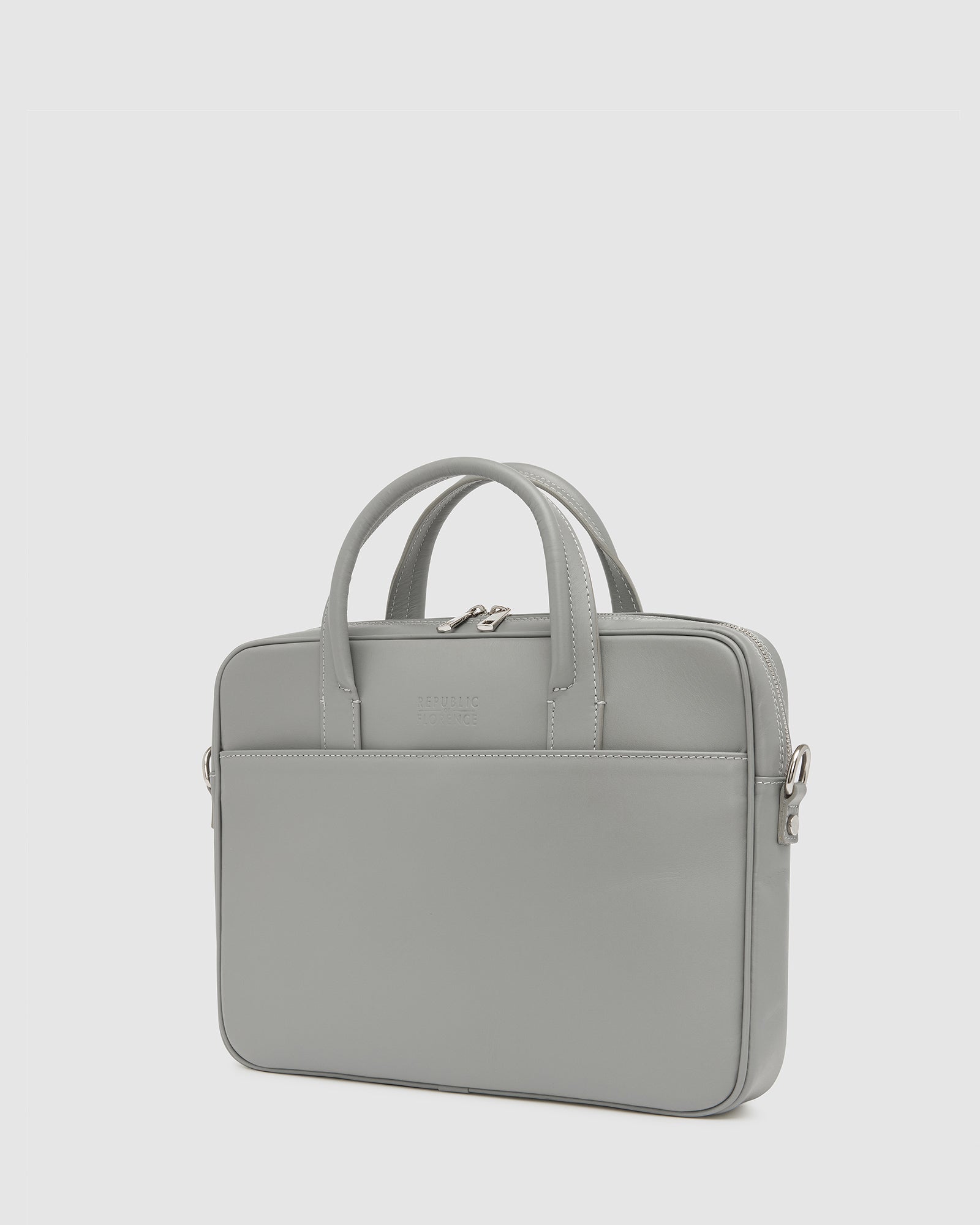 Glasgow Grey - Leather Briefcase 13" laptops - Republic of Florence