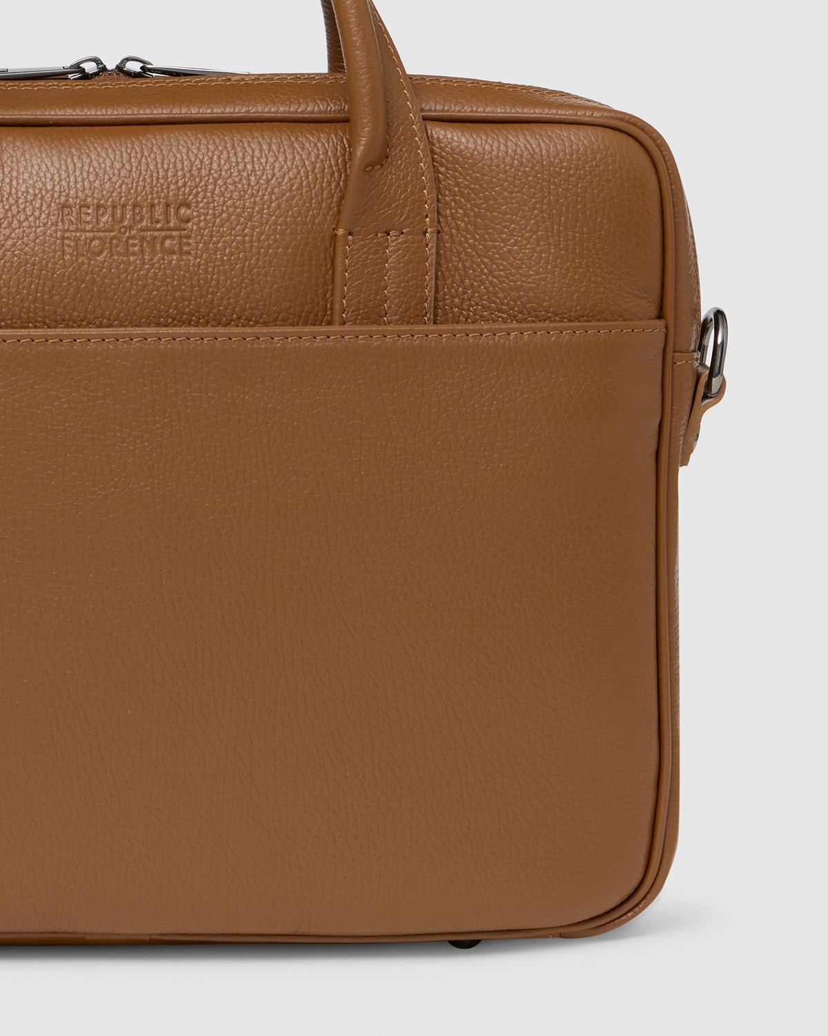 Glasgow Pebble Tan - 14" Leather Briefcase