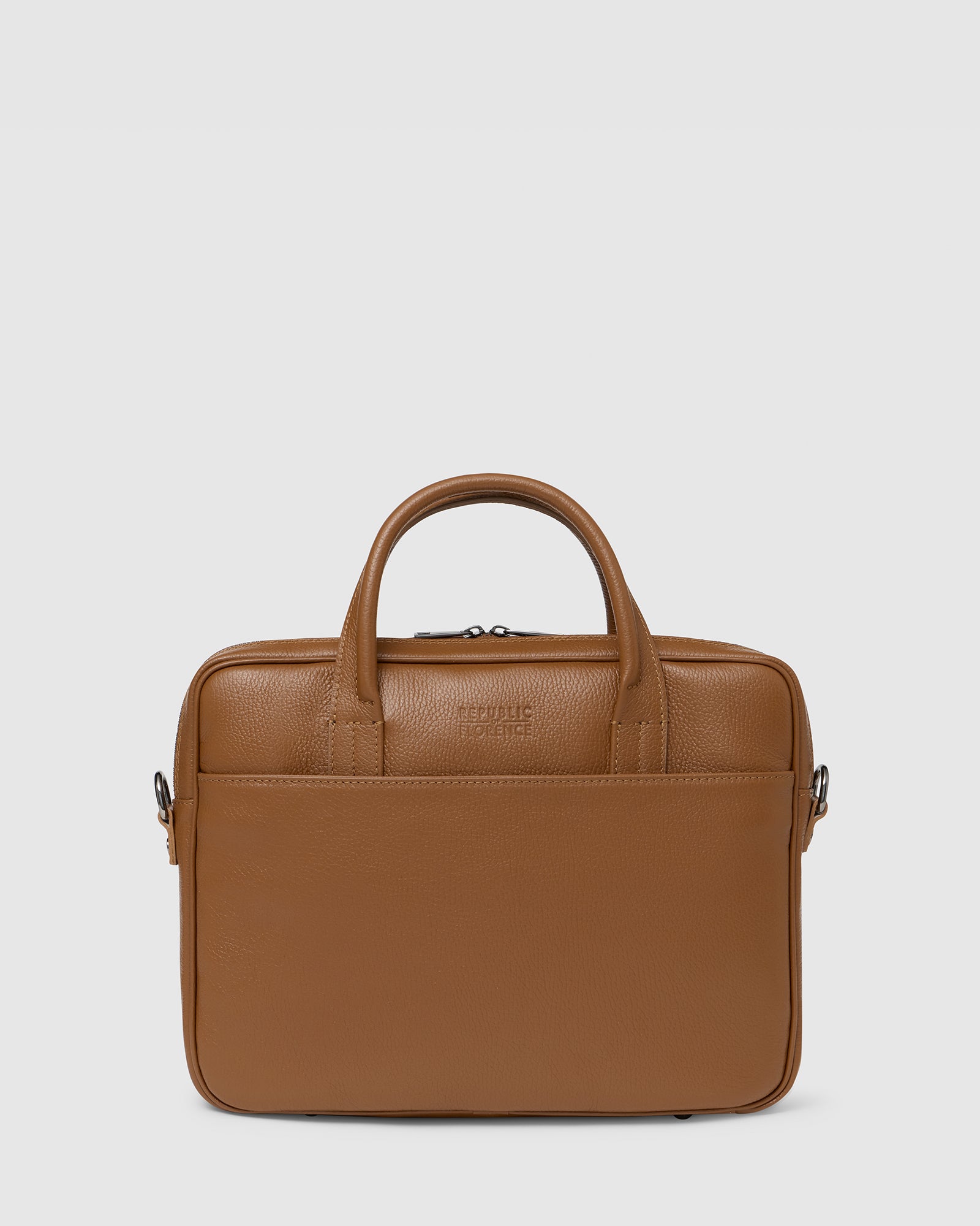 Glasgow Pebble Tan - 14" Leather Briefcase