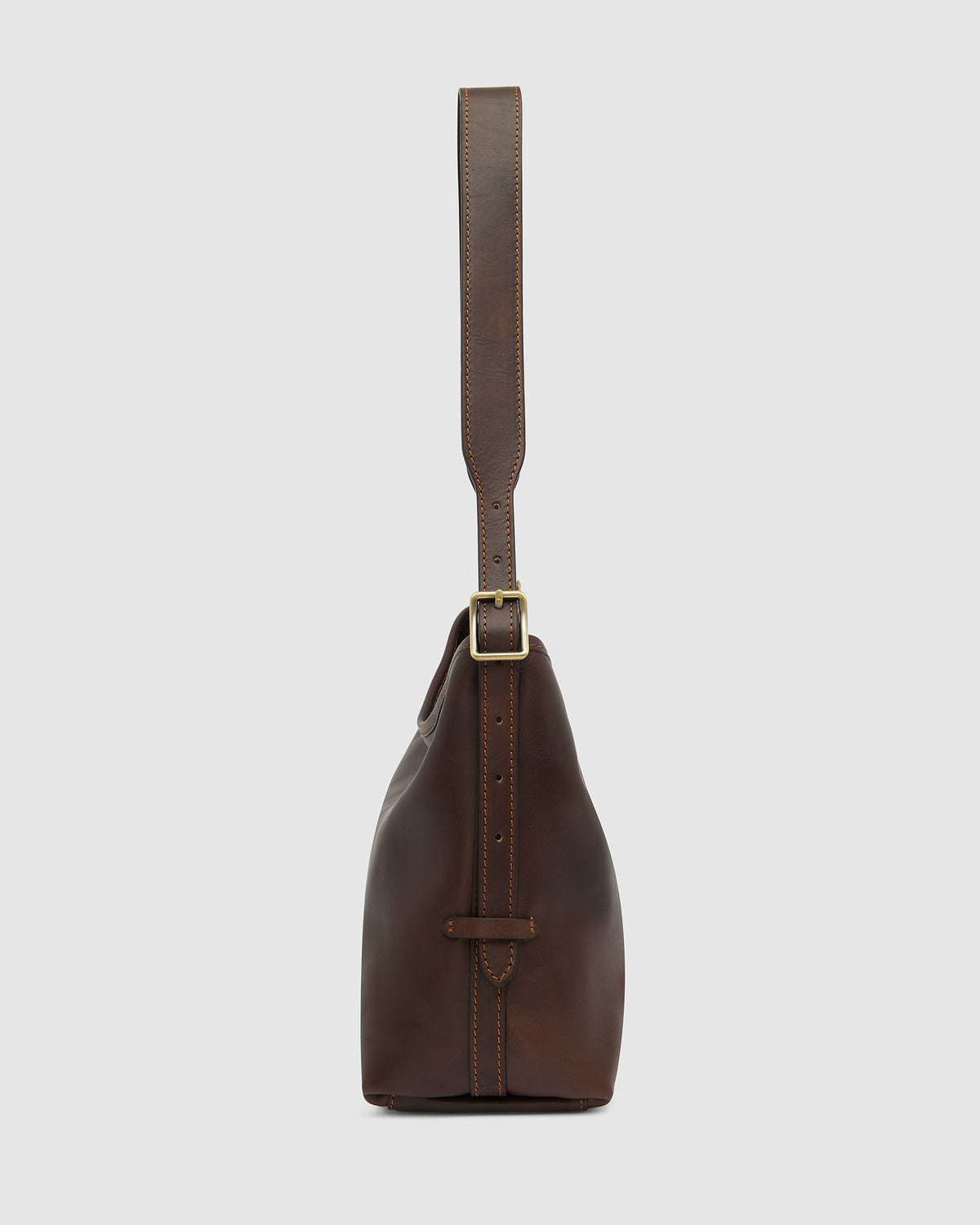 Sophia Espresso - Leather Shoulder Bag