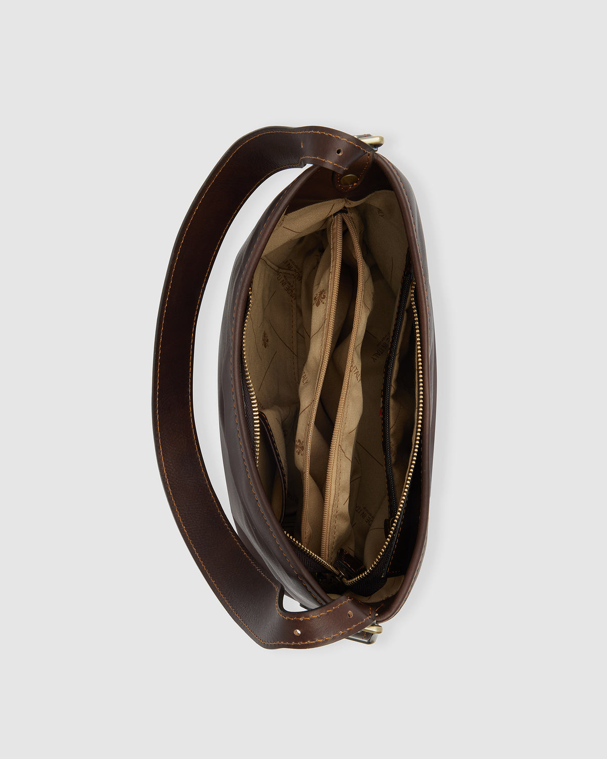 Sophia Espresso - Leather Shoulder Bag