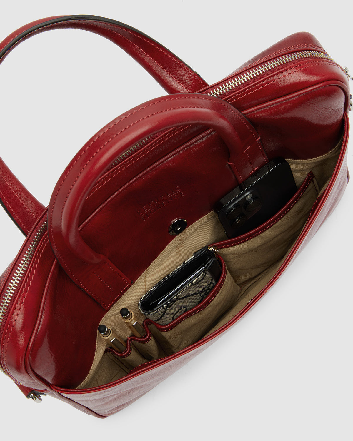 London Rosso - 14" Leather Briefcase