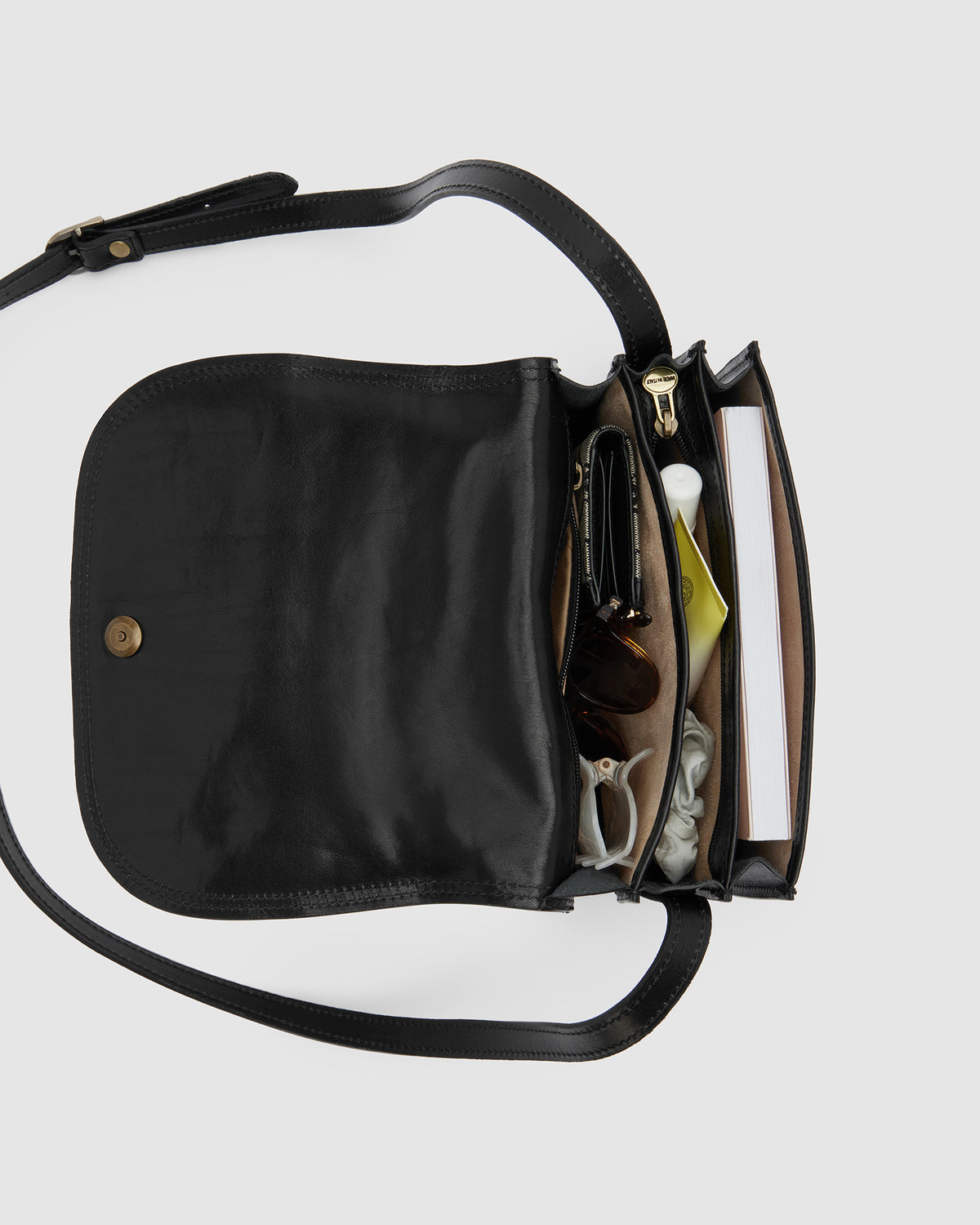 Mia Jet - Leather Crossbody Bag