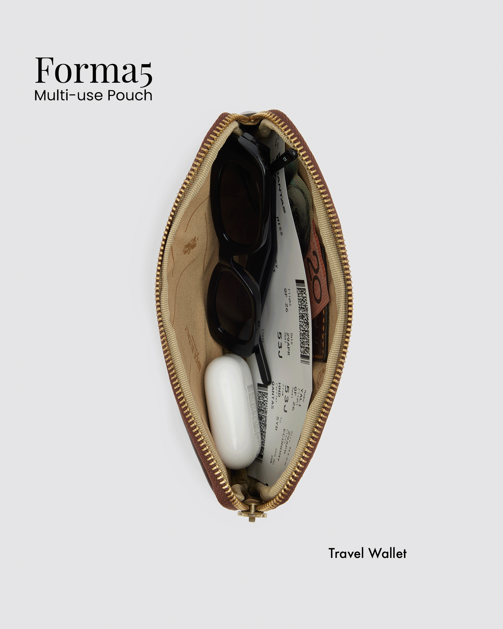 Forma5 Espresso - Leather Zip Organiser