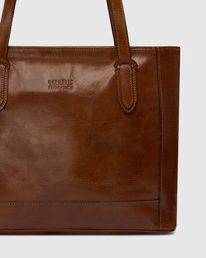 Amelia Honey - Leather Work Tote