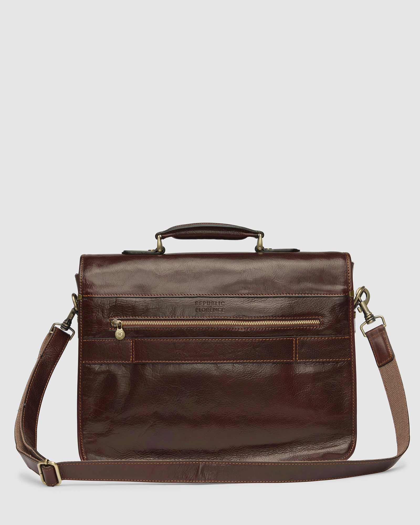 Milan Brown - Leather Laptop Briefcase