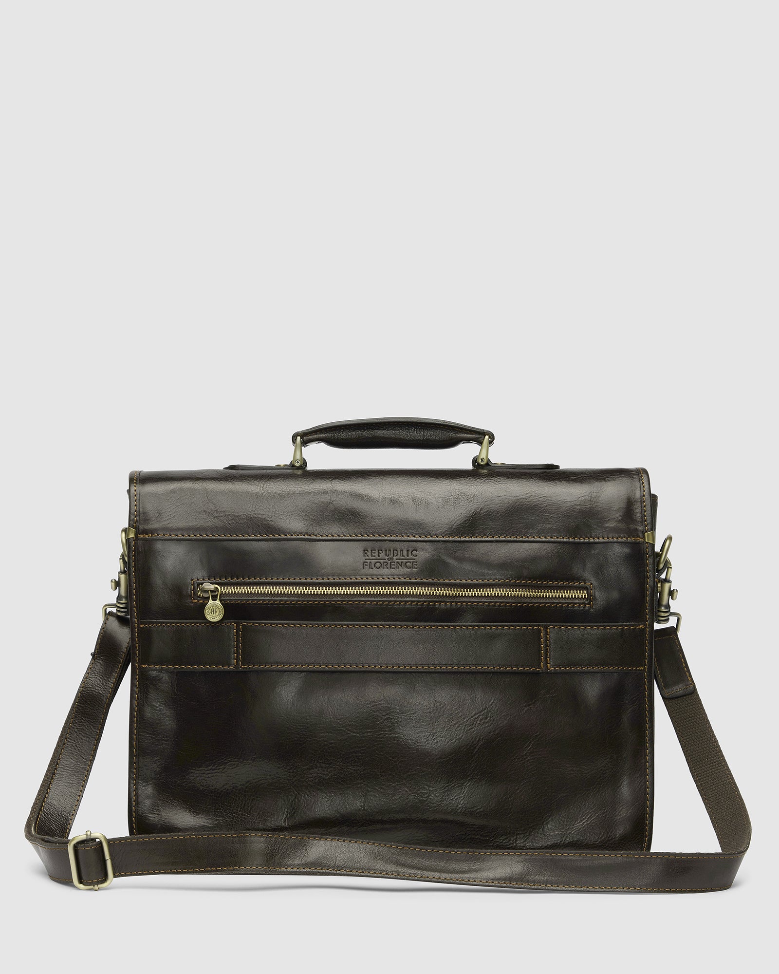 Milan Chocolate - Leather Laptop Briefcase